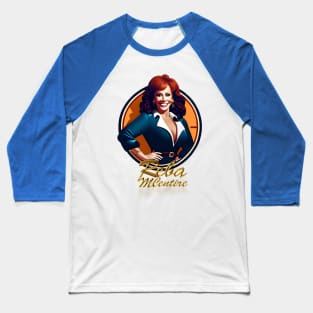 Reba McEntire | Retro Cartoon Gold Text Baseball T-Shirt